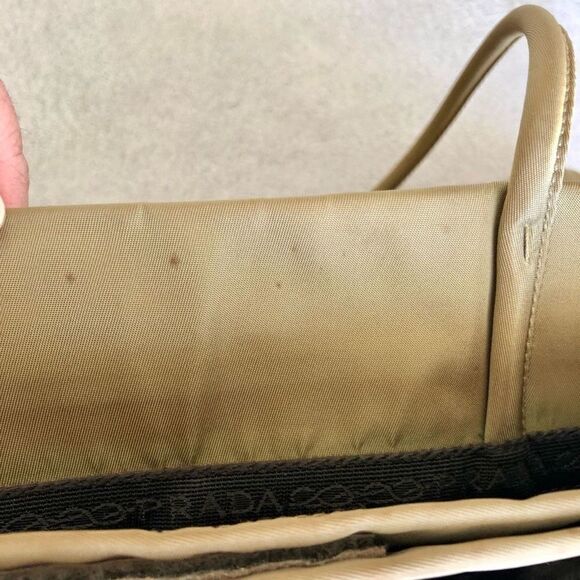 Vintage Prada Tessuto Large Tan Tote Shoulder Bag - Picture 10 of 16